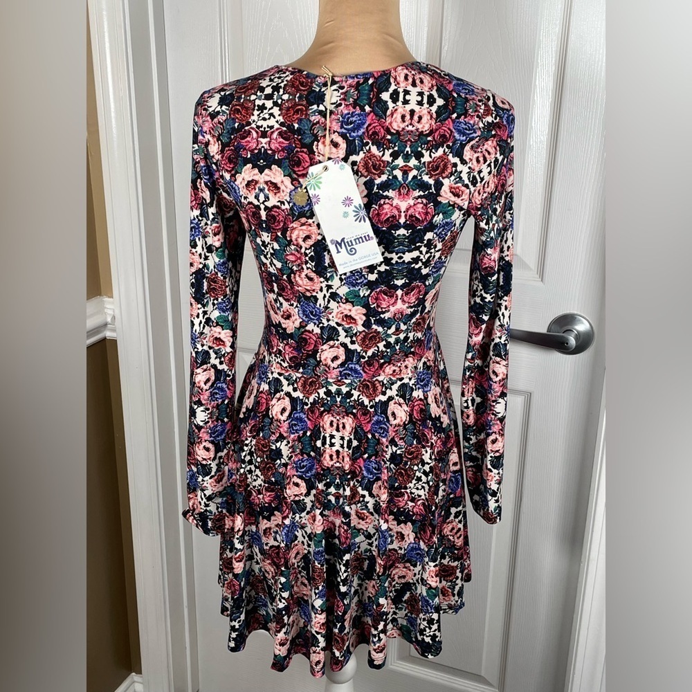 Show Me Your MuMu Stevie Babydoll Dress Long Sleeve Floral Size Small NWT - Picture 8 of 10